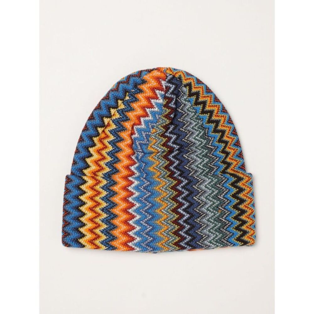 Missoni Men Multicolour Zig-Zag Pattern Wool Blend Beanie Hat Missoni